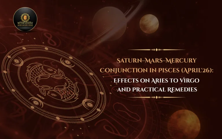 Saturn–Mars–Mercury Conjunction in Pisces (April’26): Effects on Aries to Virgo and Practical Remedies