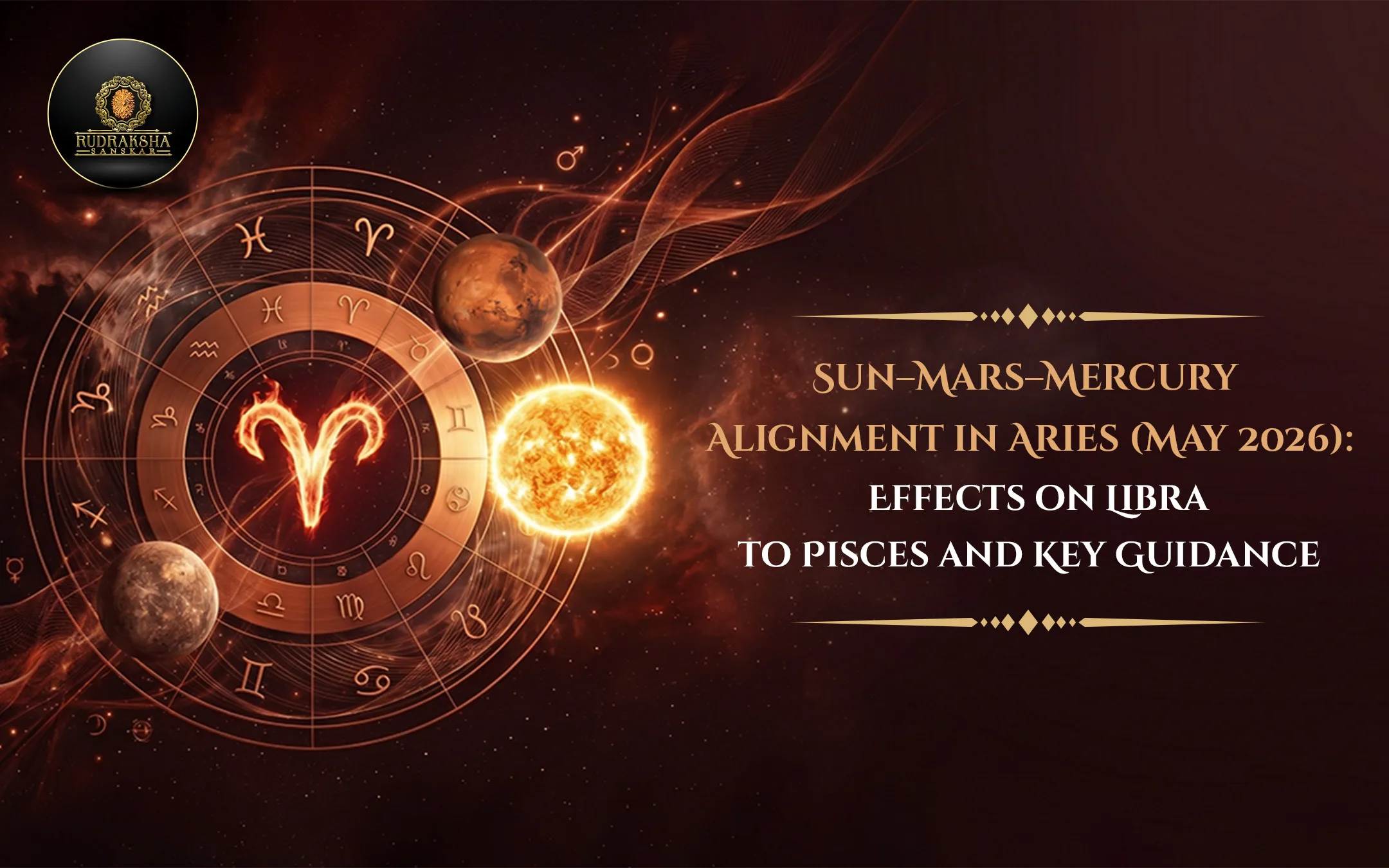 Sun–Mars–Mercury Alignment in Aries (May 2026) Effects on Libra to Pisces and Key Guidance - Rudraksha Sanskar