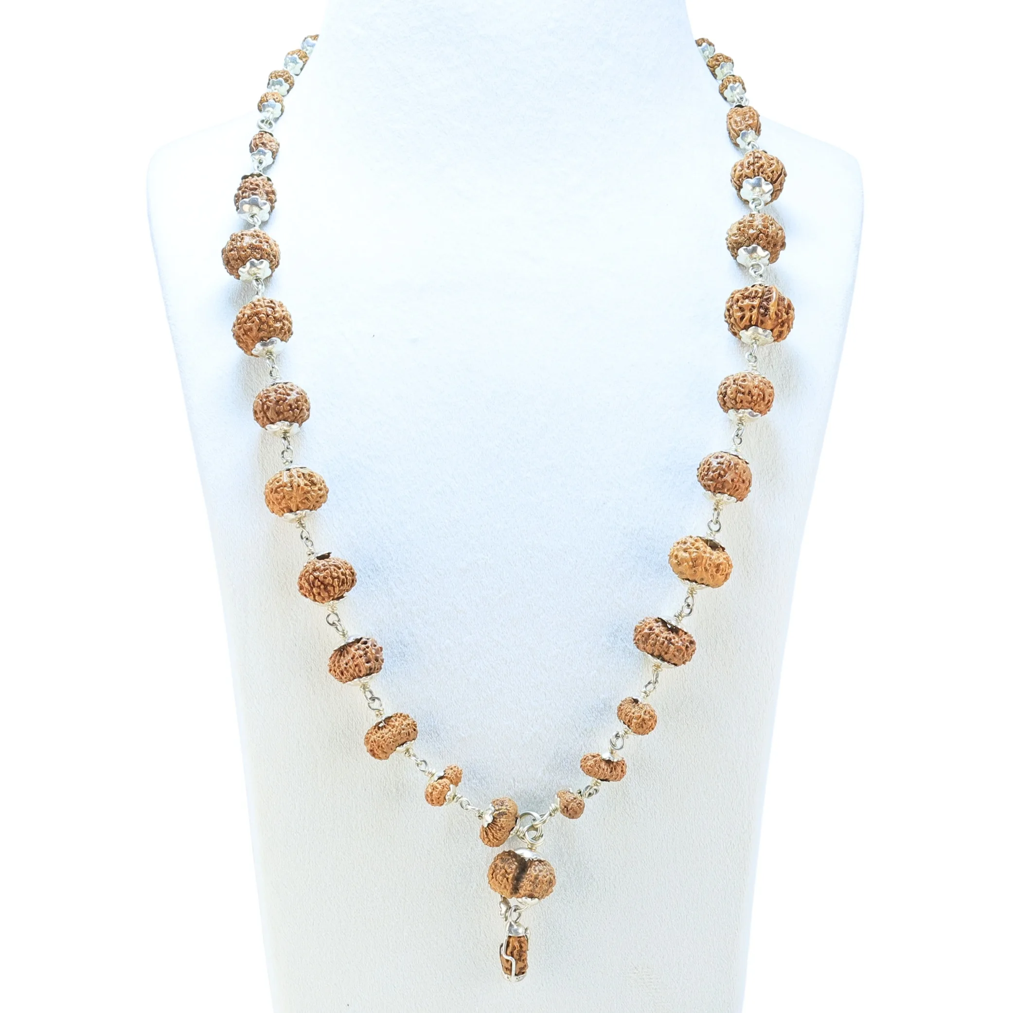 Indrakshi Mala with Silver Capping ( Indonesian ) - Rudraksha Zoom Image
